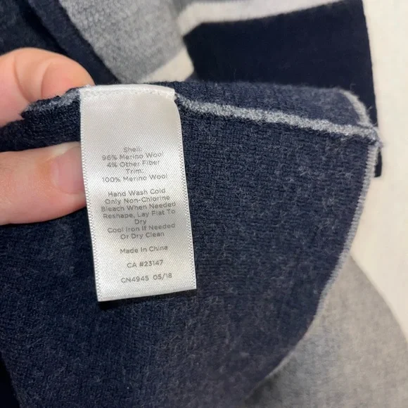 TALBOTS l Gray Blue Bold Color Block Long Cardigan Medium - Picture 3 of 6